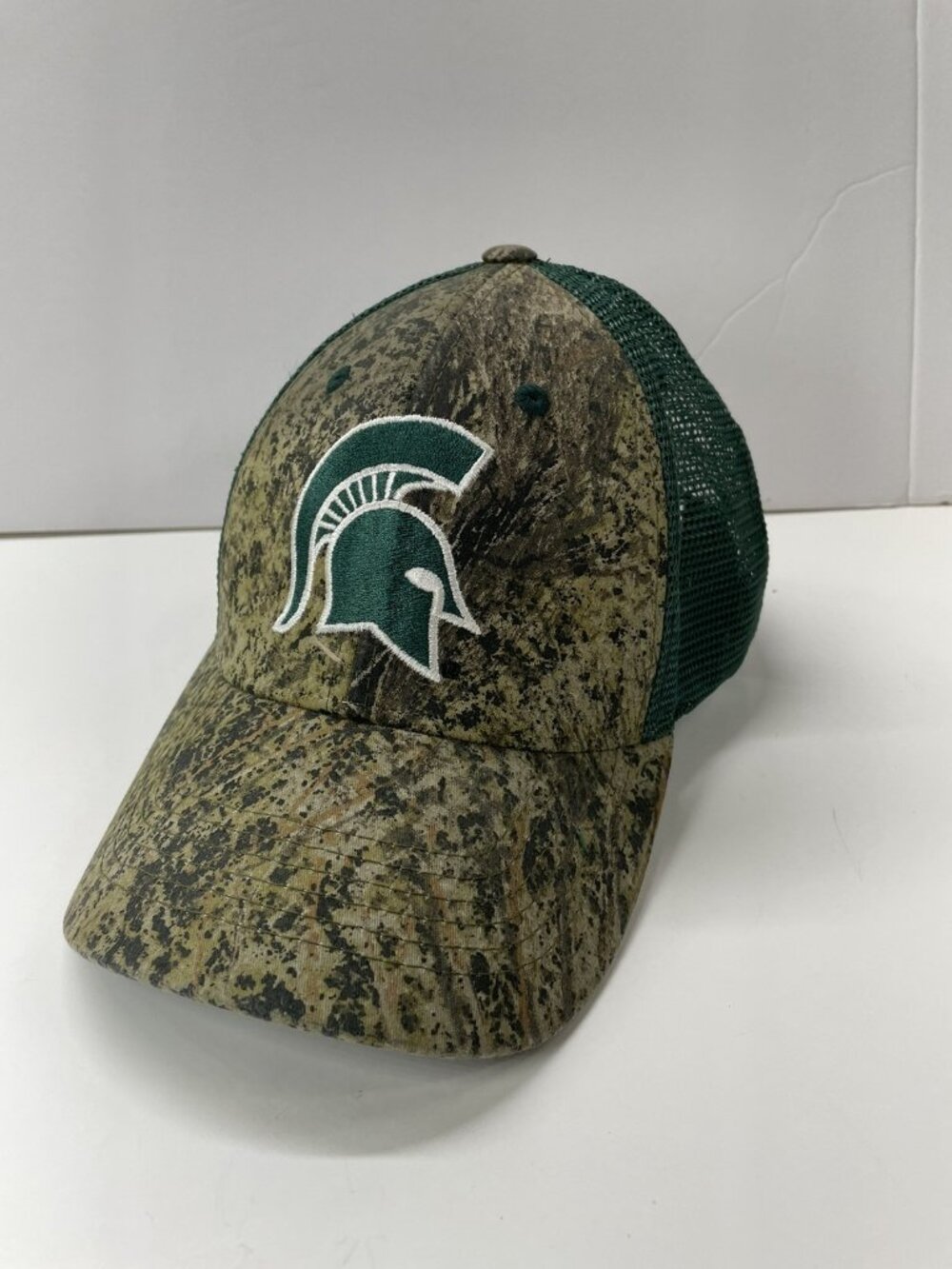 Vintage Captivating Headwear Green Mesh Camp Michigan State Hat